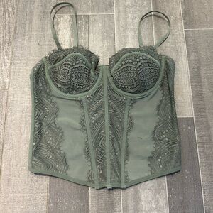 Garage Green Lace Tank Top
